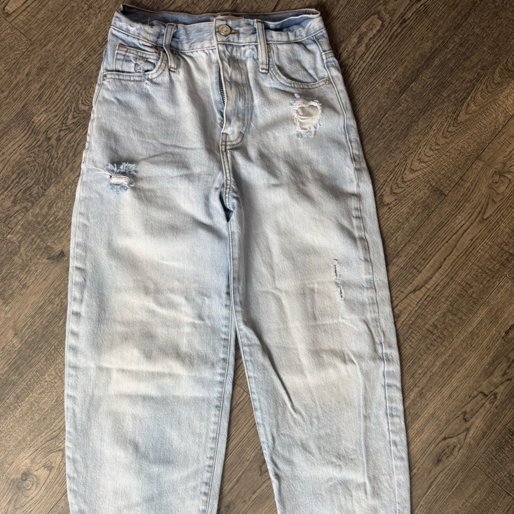 Frame Denim Light Blue Ripped Jeans